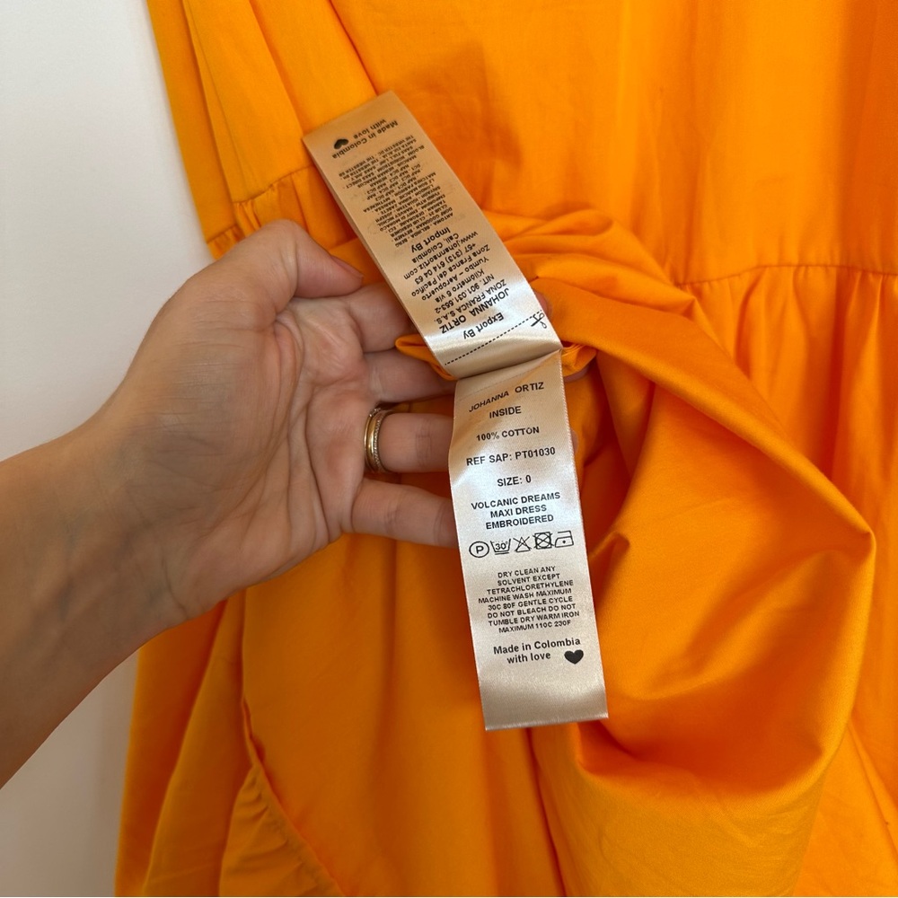 ❌SOLD❌ Johanna Ortiz Volcanic Dreams Maxi Dress in Monk Orange Size 0 NEW NWT - Picture 9 of 13
